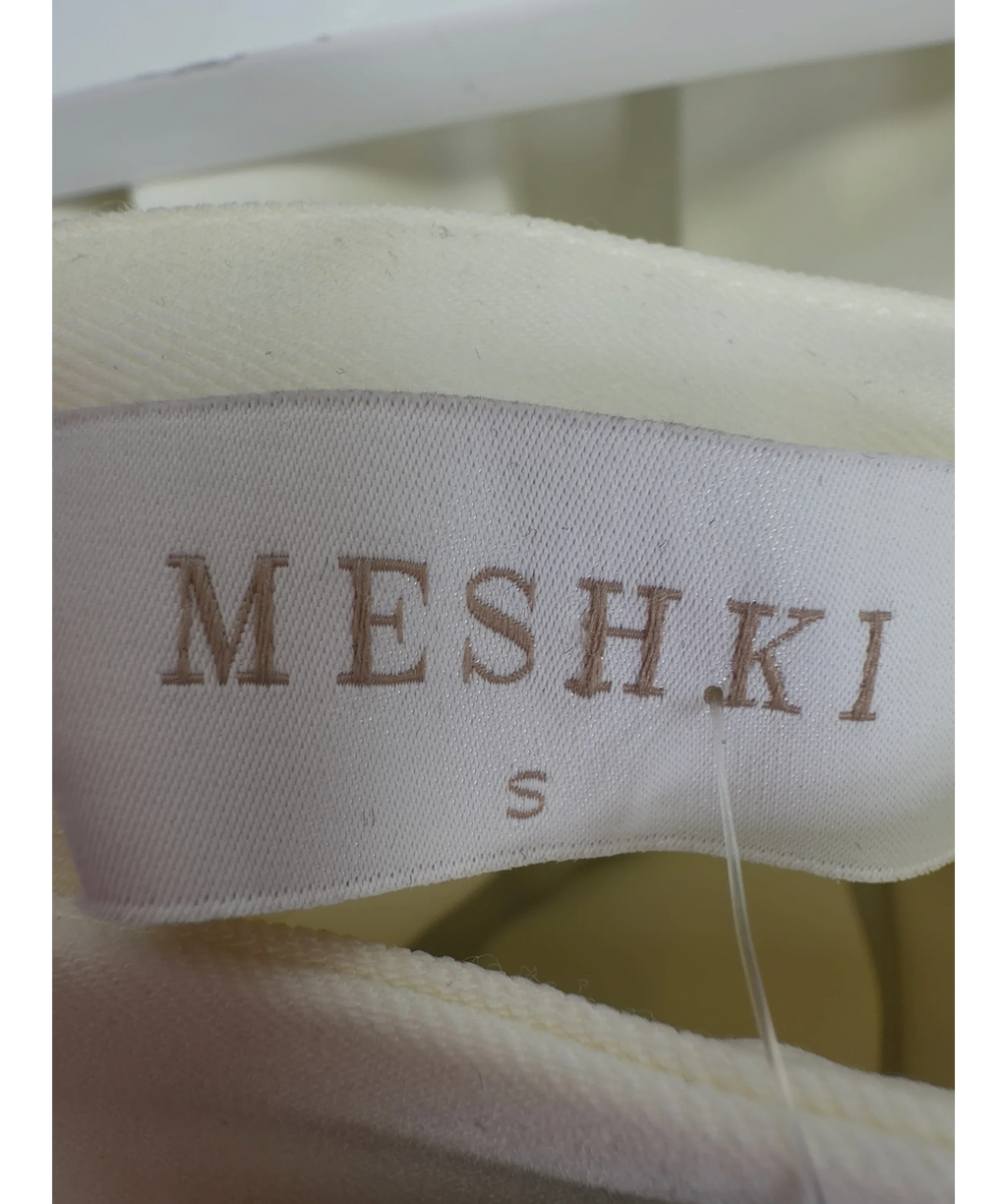 Meshki cream Mura Pleated Mini Skirt, size UK S — care label