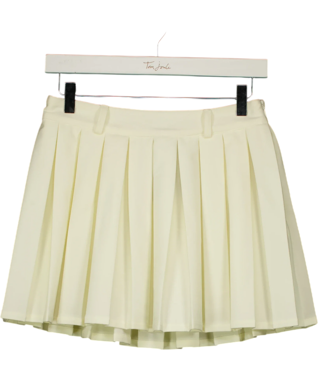 Meshki cream Mura Pleated Mini Skirt, size UK S — front