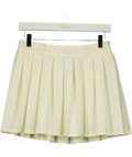 Meshki cream Mura Pleated Mini Skirt, size UK S — front