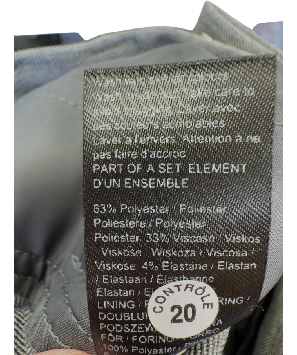 River Island Grey grey herringbone wide leg trousers, size UK 10 — fabric detail