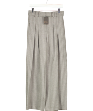 River Island Grey Herringbone Wide Leg Trousers UK 10