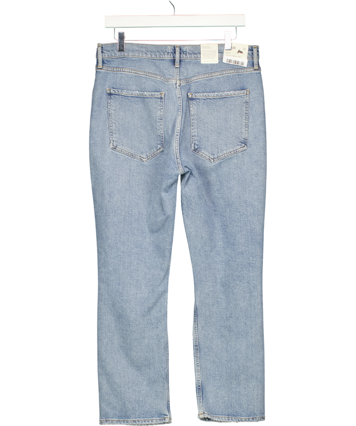 AGOLDE Blue Riley High Rise Straight Crop, size W31 — back