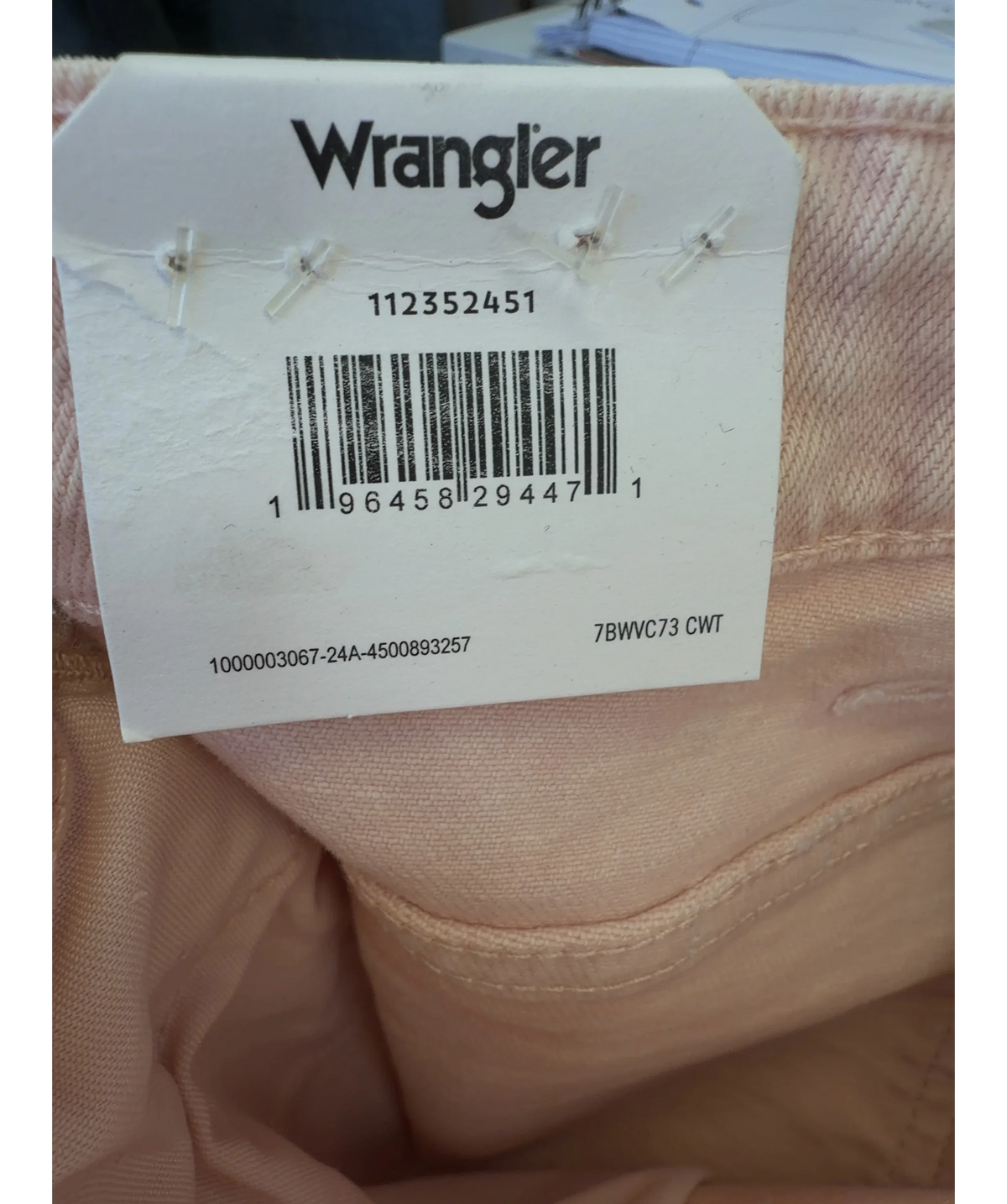 Wrangler Pink Westward 626 Mid Rise Bootcut Jeans, size W29 — detail