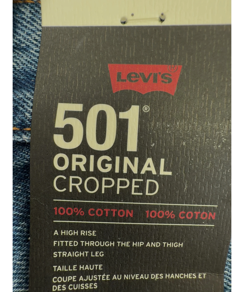 levis Blue 501 Crop Jeans, size W25 — detail