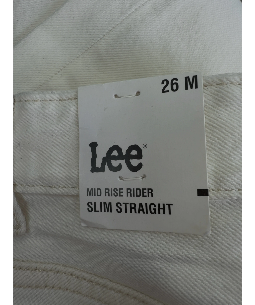 Lee cream Mid Rise Rider Slim Straight, size W26 — care label