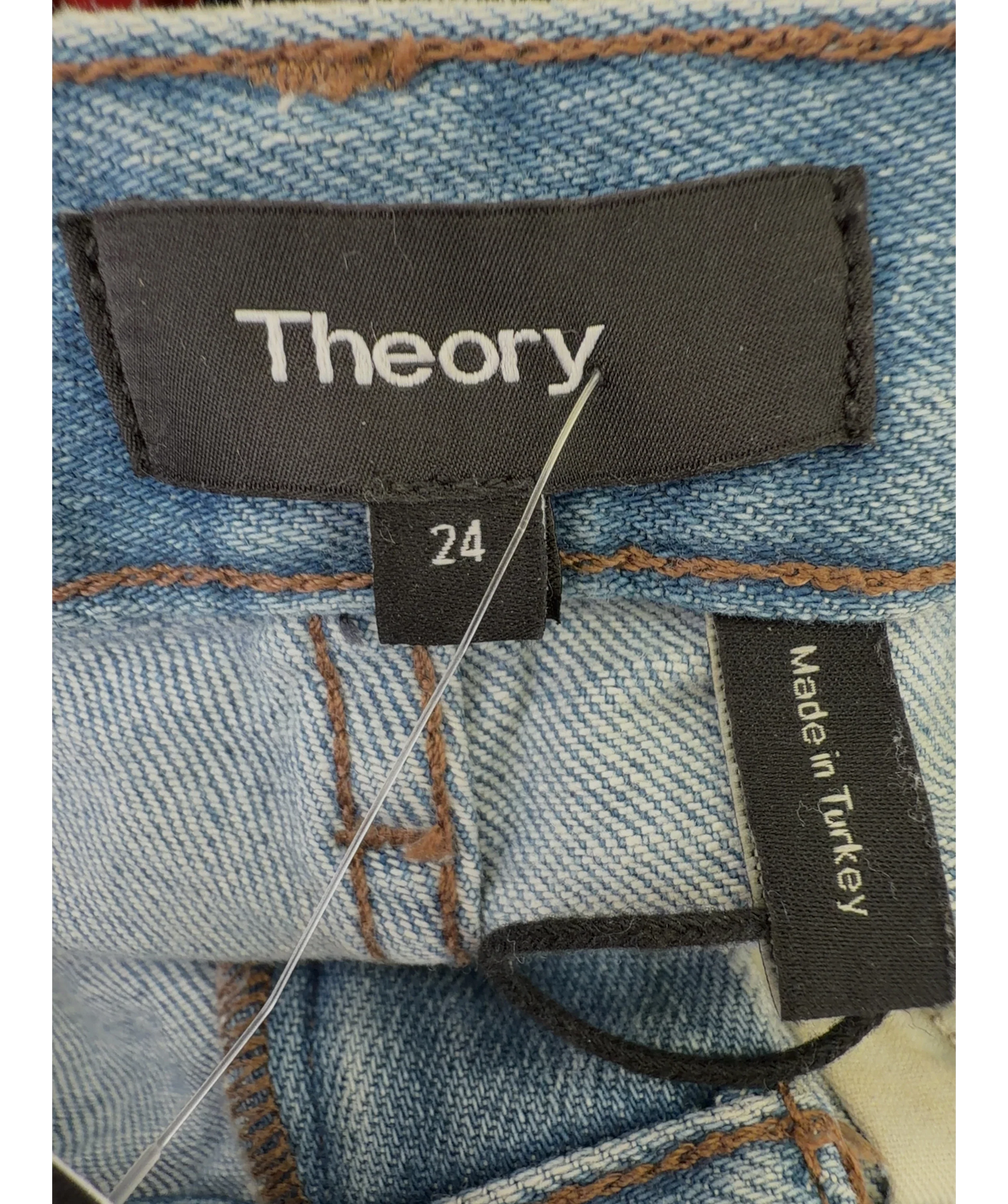 Theory Blue Wide Crop Jean, size W24 — detail