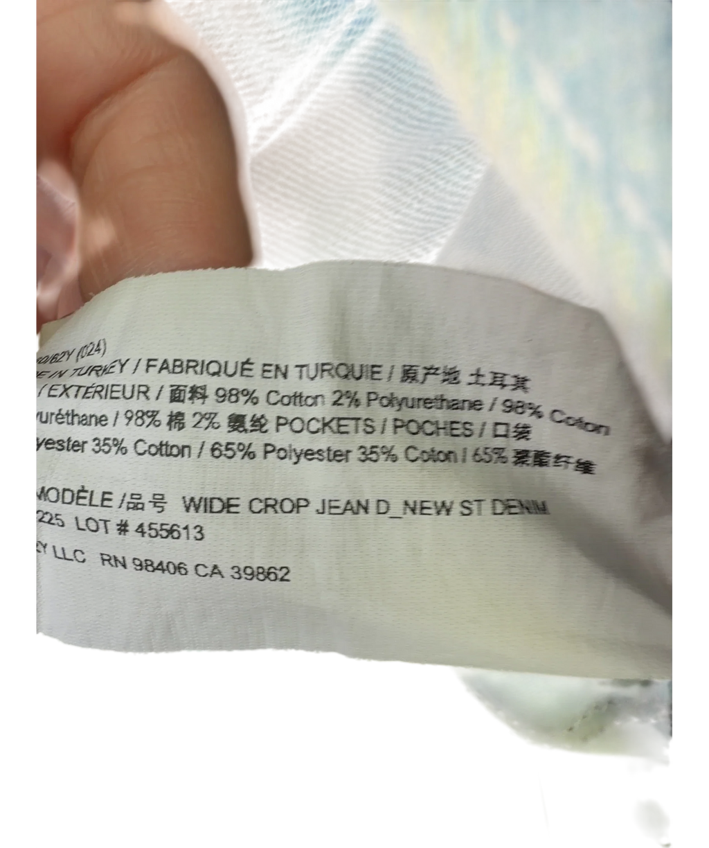 Theory Blue Wide Crop Jean, size W24 — fabric detail