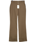PRETTY LAVISH Brown EDDIE TURN UP TROUSER, size UK 8 — front