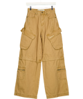 ANN ANDELMAN Beige convertible zip-off cargo trousers, size UK XS — front