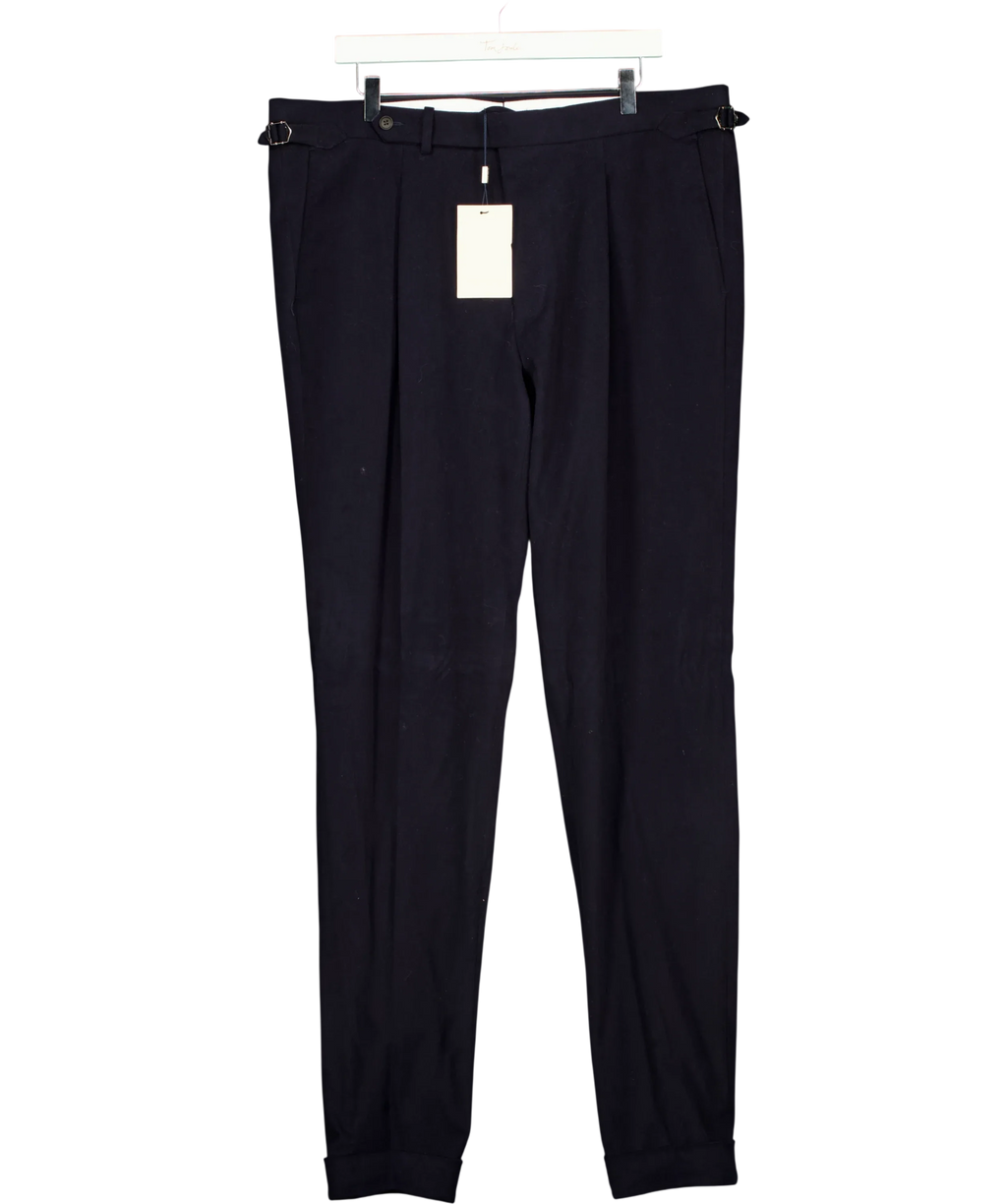 SuitSupply navy Navy Vigo Trousers, size UK 42" CHEST — front