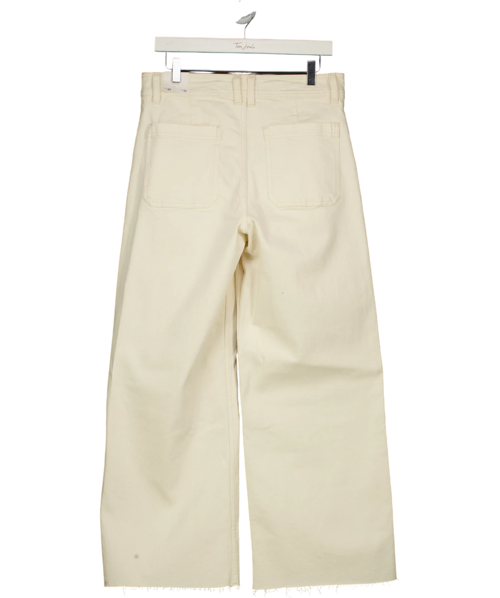 MANGO off-white Catherin High Waist Culotte Jeans, size UK 14 — back