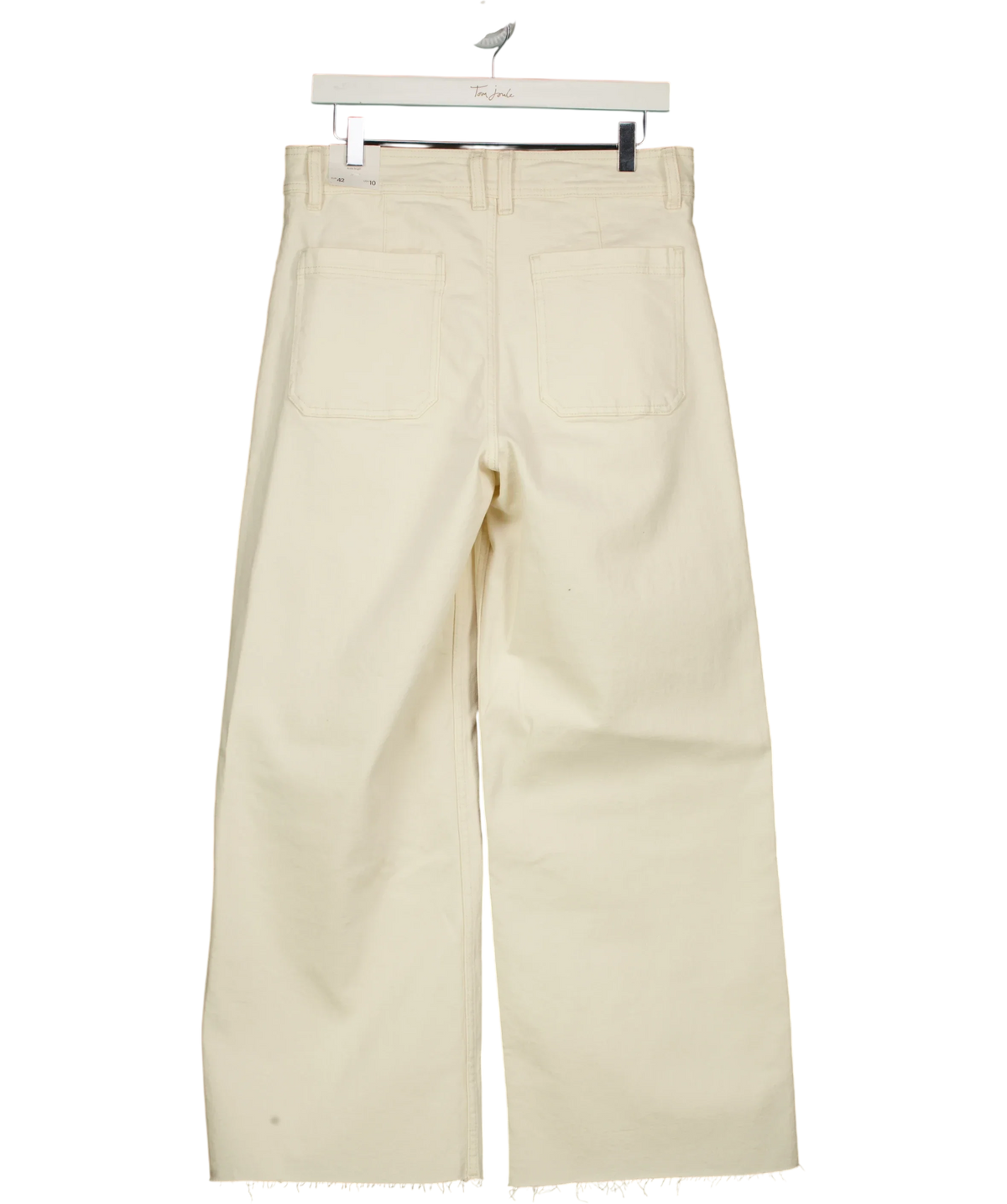 MANGO off-white Catherin High Waist Culotte Jeans, size UK 14 — back