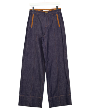 Fabrique x Roderic Wong Liberty Two-Tone Zip-Pocket Jeans Blue UK S