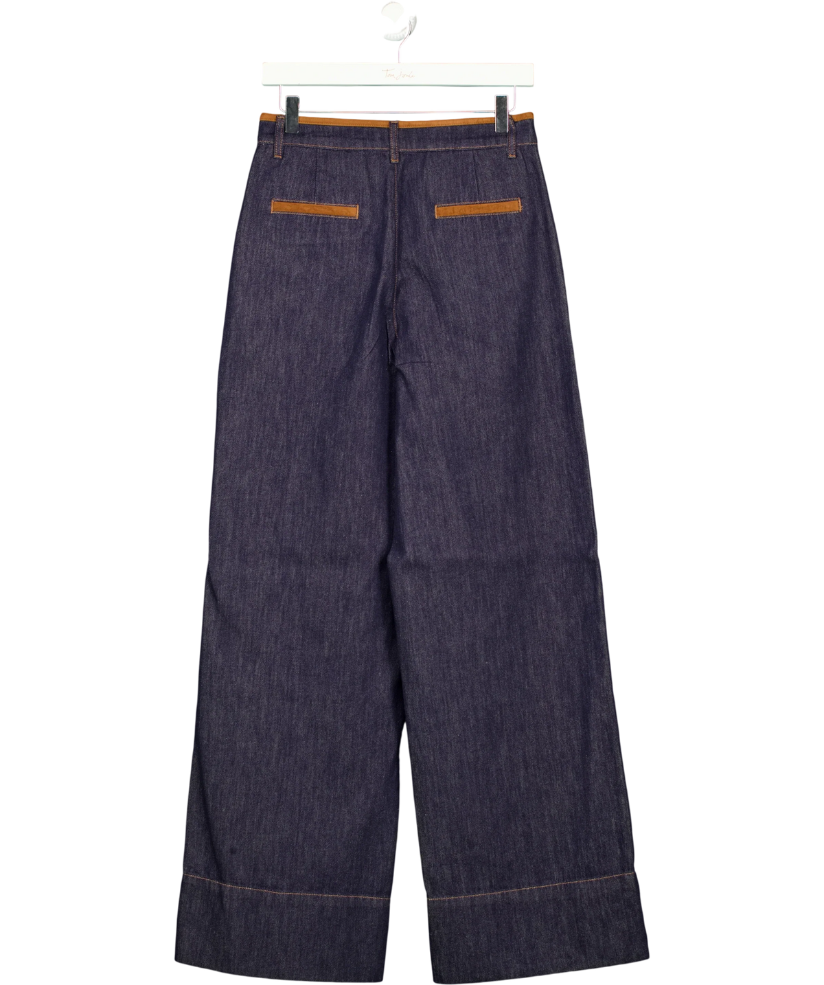 Fabrique Blue Liberty Two-Tone Zip-Pocket Jeans, size UK S — back