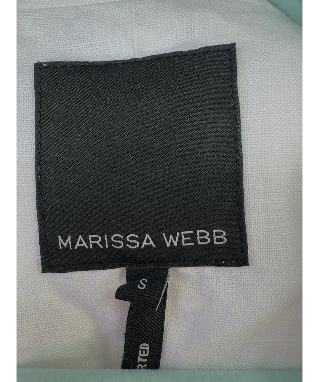Marissa Webb White Enzo Linen Open Back Vest, size UK S — detail