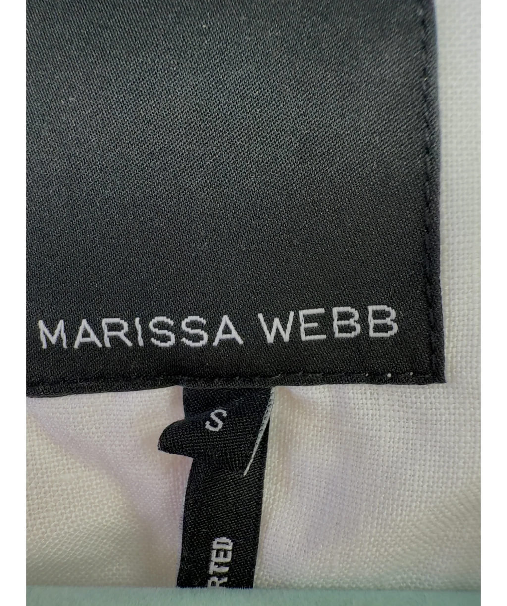 Marissa Webb White Enzo Linen Open Back Vest, size UK S — care label