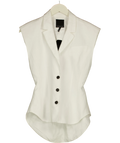 Marissa Webb White Enzo Linen Open Back Vest, size UK S — front