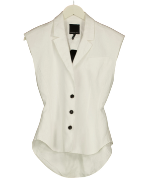 Marissa Webb Enzo Linen Open Back Vest White UK S