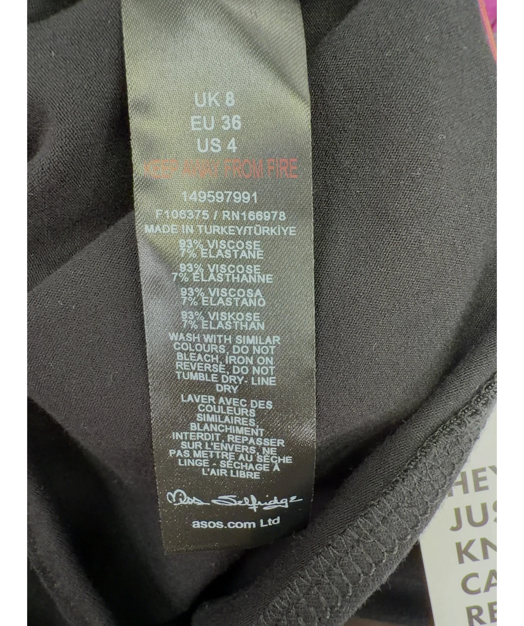 Miss Selfridge Black Colour, size UK 8 — label