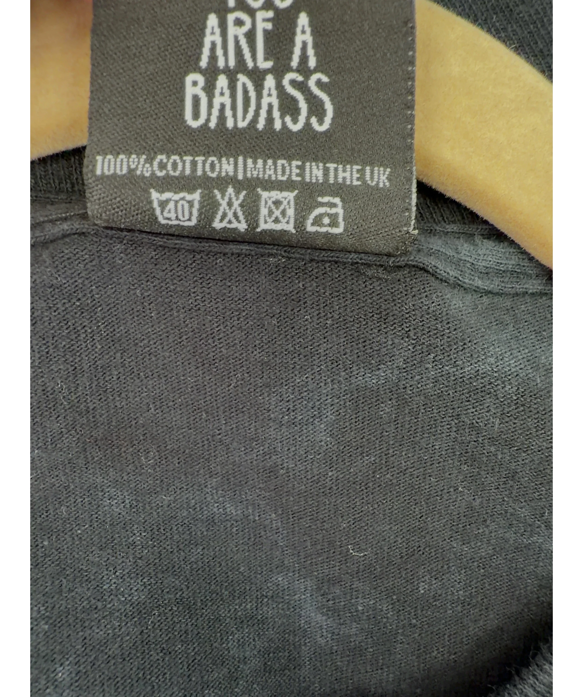 Olive & Frank Grey You Rock, size UK L — label