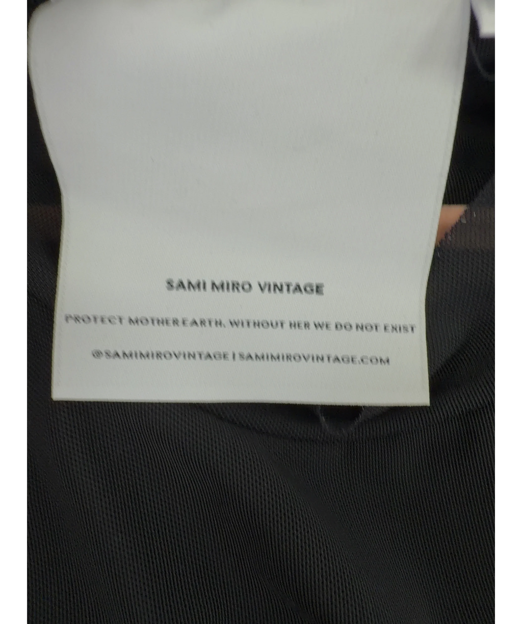 Sami Miro Vintage Black Mesh Bodysuit, size UK M — detail