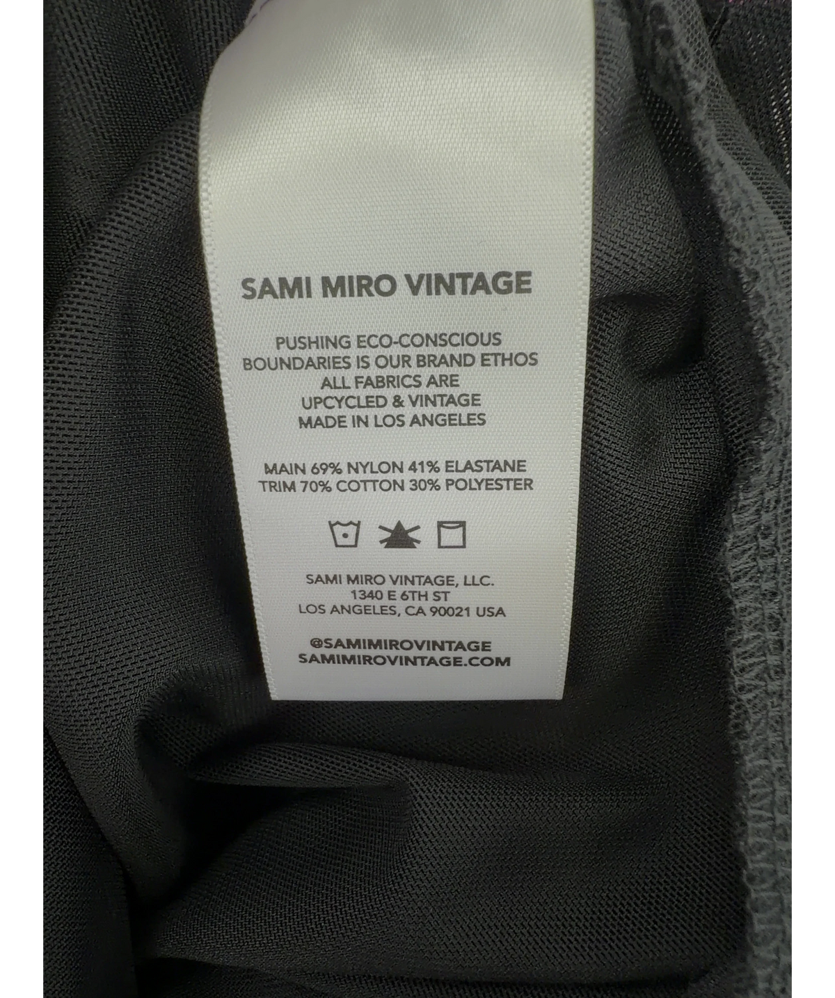 Sami Miro Vintage Black Mesh Bodysuit, size UK M — label