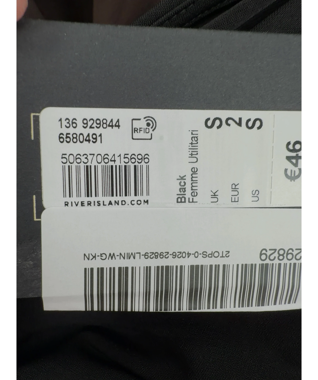River Island Black Colour, size UK S — label