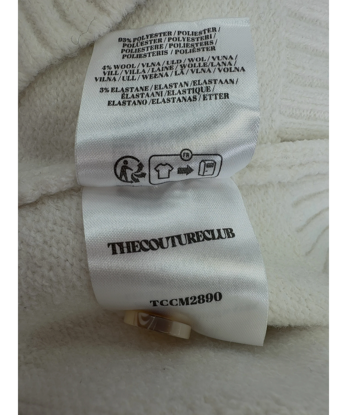 The Couture Club Cream Colour, size UK S — label