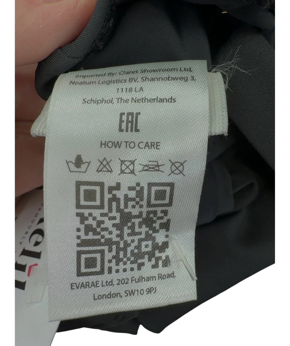 EVARAE Black Colour, size UK 10 — fabric detail