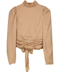 GINA TRICOT Beige Liv open back top, size UK 8 — front