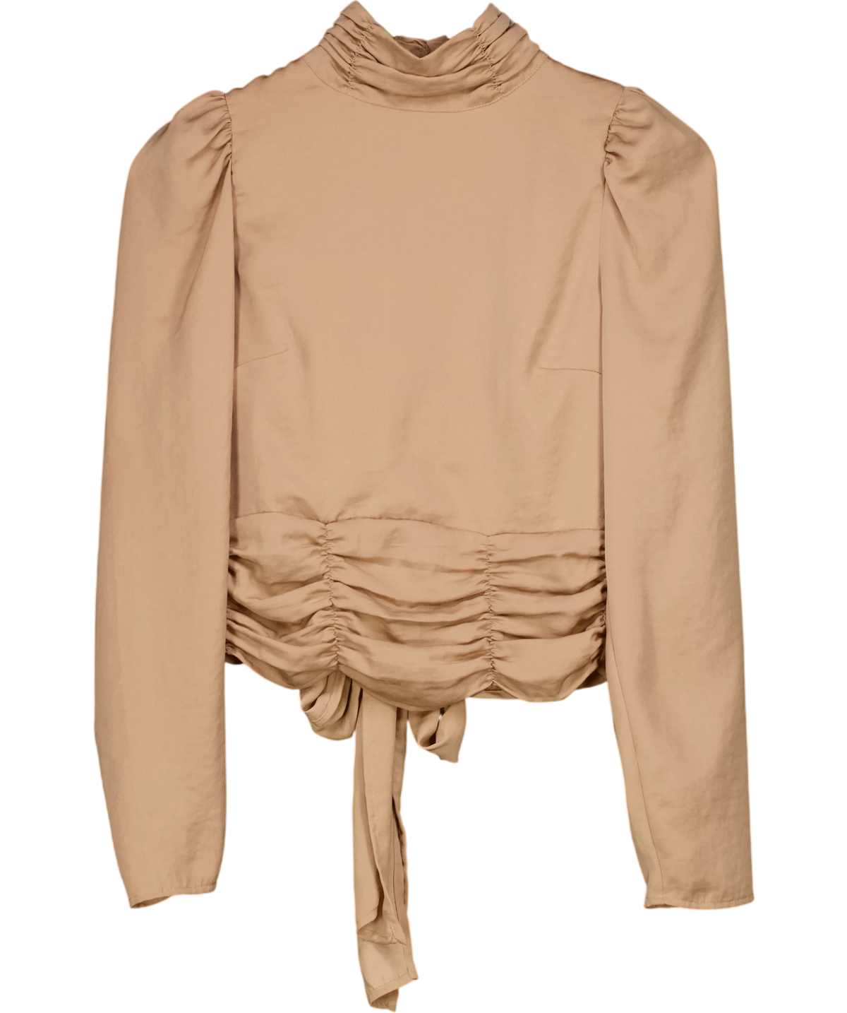 GINA TRICOT Beige Liv open back top, size UK 8 — front