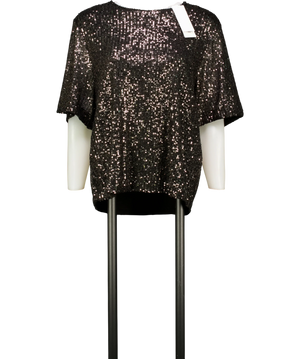 The White Company Sequin Jersey T-Shirt AnthraciteGrey UK 12