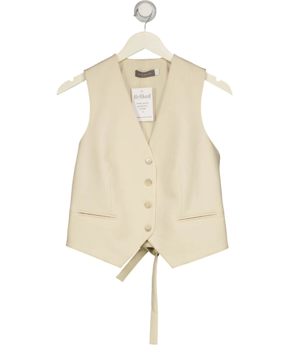 Mint Velvet Cream Colour, size UK 10 — front
