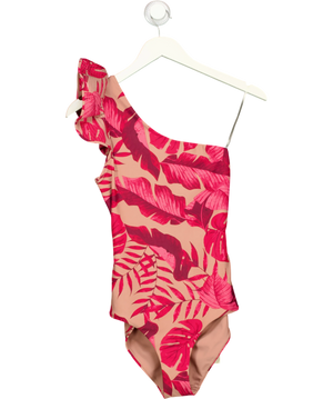 Johanna Ortiz Red Tropical Print Swimsuit UK 16