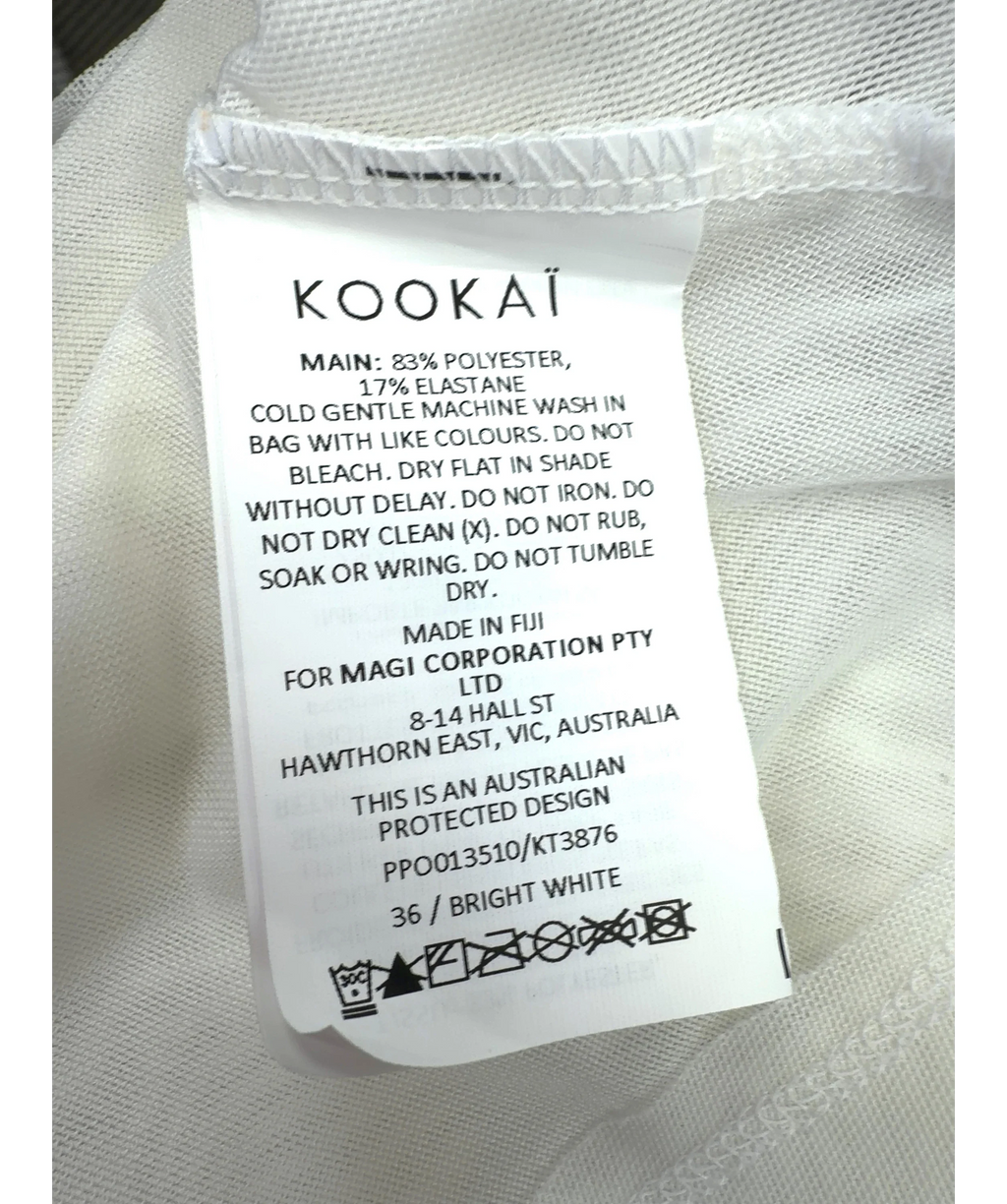 Kookai White Colour, size UK 8 — label