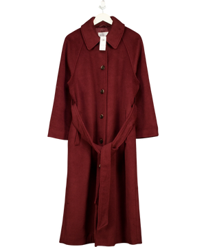 Abercrombie & Fitch Burgundy Wool Blend Belted Coat UK L
