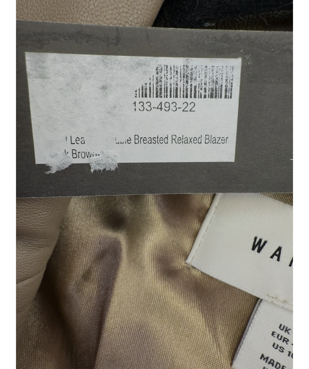Warehouse Beige Double Breasted Relaxed Blazer, size UK 14 — label