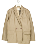 Warehouse Beige Double Breasted Relaxed Blazer, size UK 14 — front