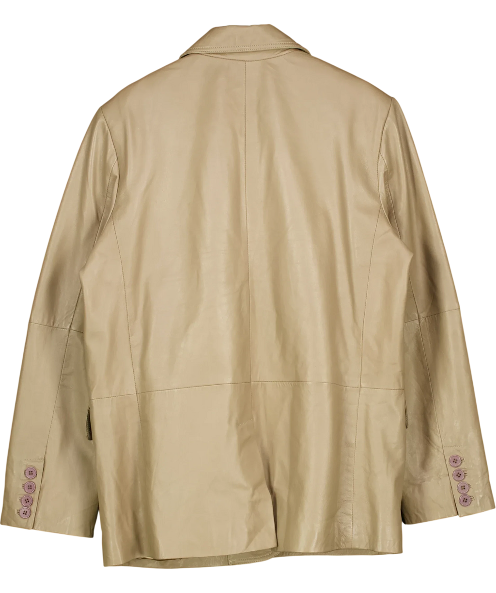 Warehouse Beige Double Breasted Relaxed Blazer, size UK 14 — back