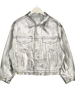 AGOLDE Charli Oversize Denim Jacket Blue  / Metallic UK S