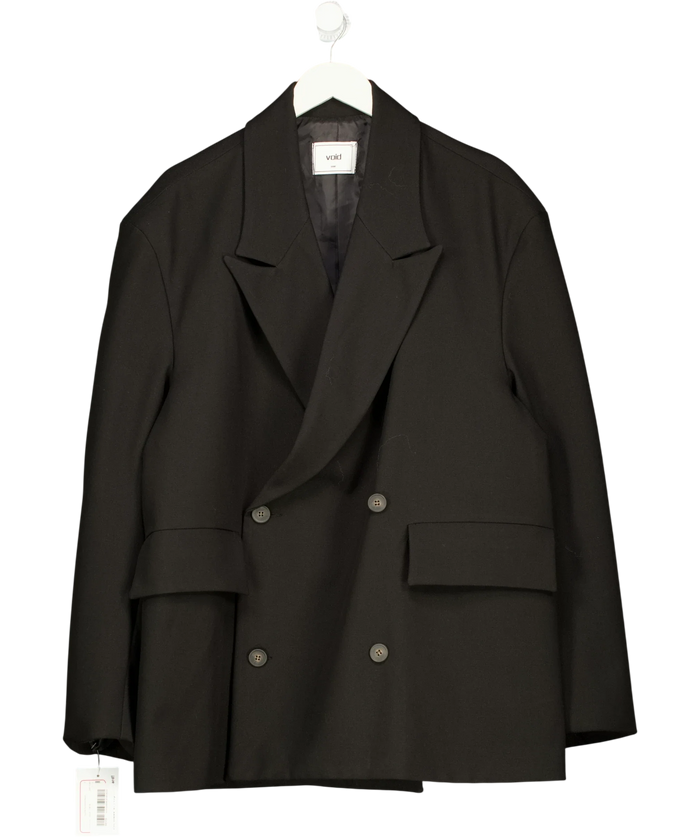 Void Oversized Double-Breasted Black Blazer UK XXL