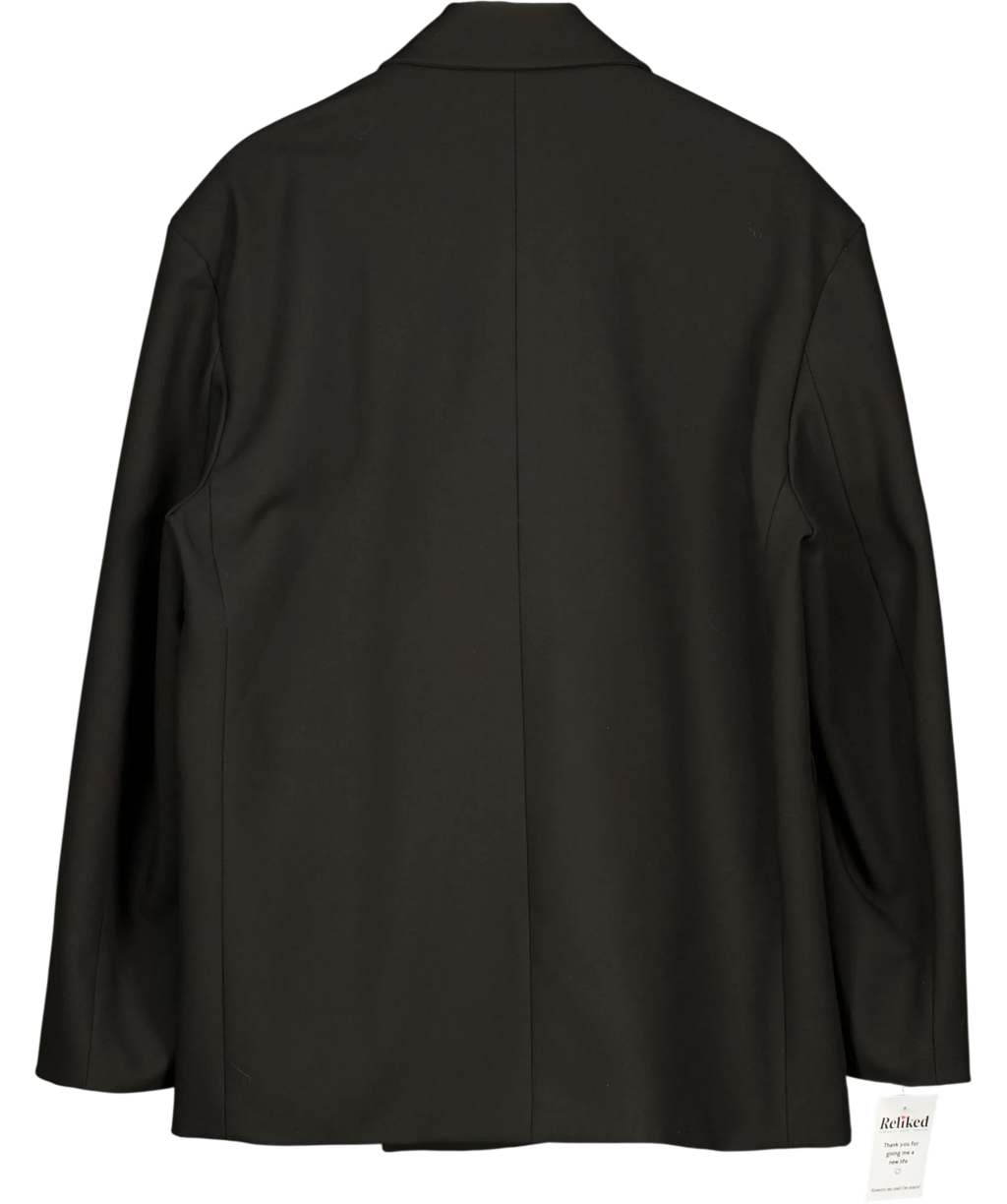 void Black oversized double-breasted black blazer, size UK XXL — back