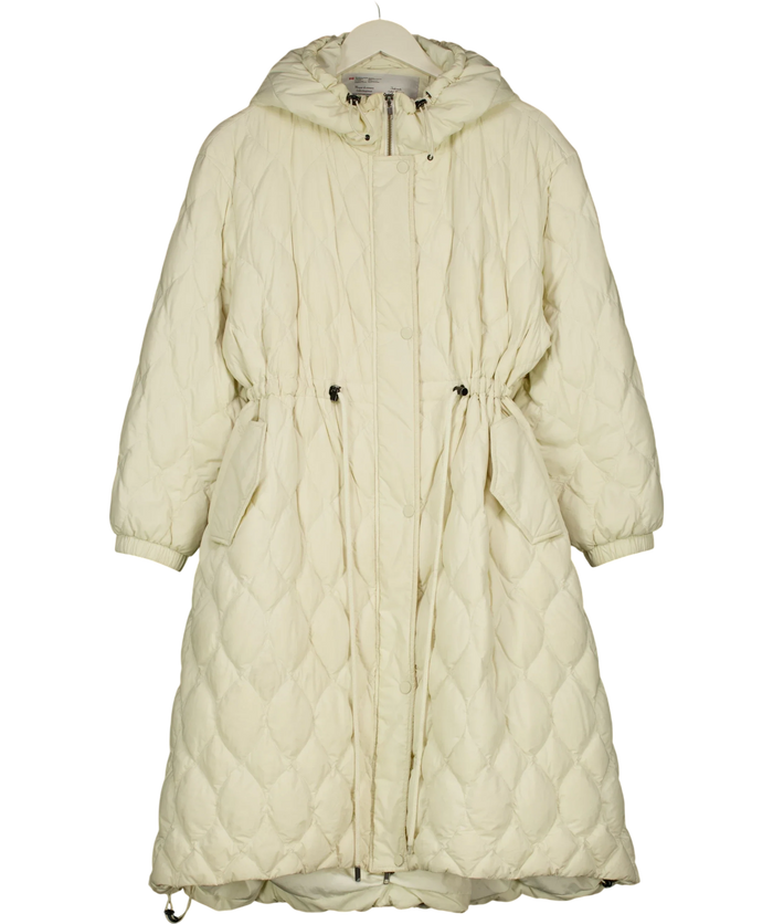 Jac By Jacqueline Conoir Cream Quilted Puffer Coat UK M