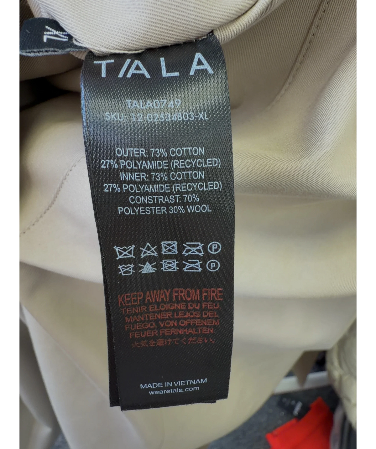 TALA navy Colour, size UK XL — detail
