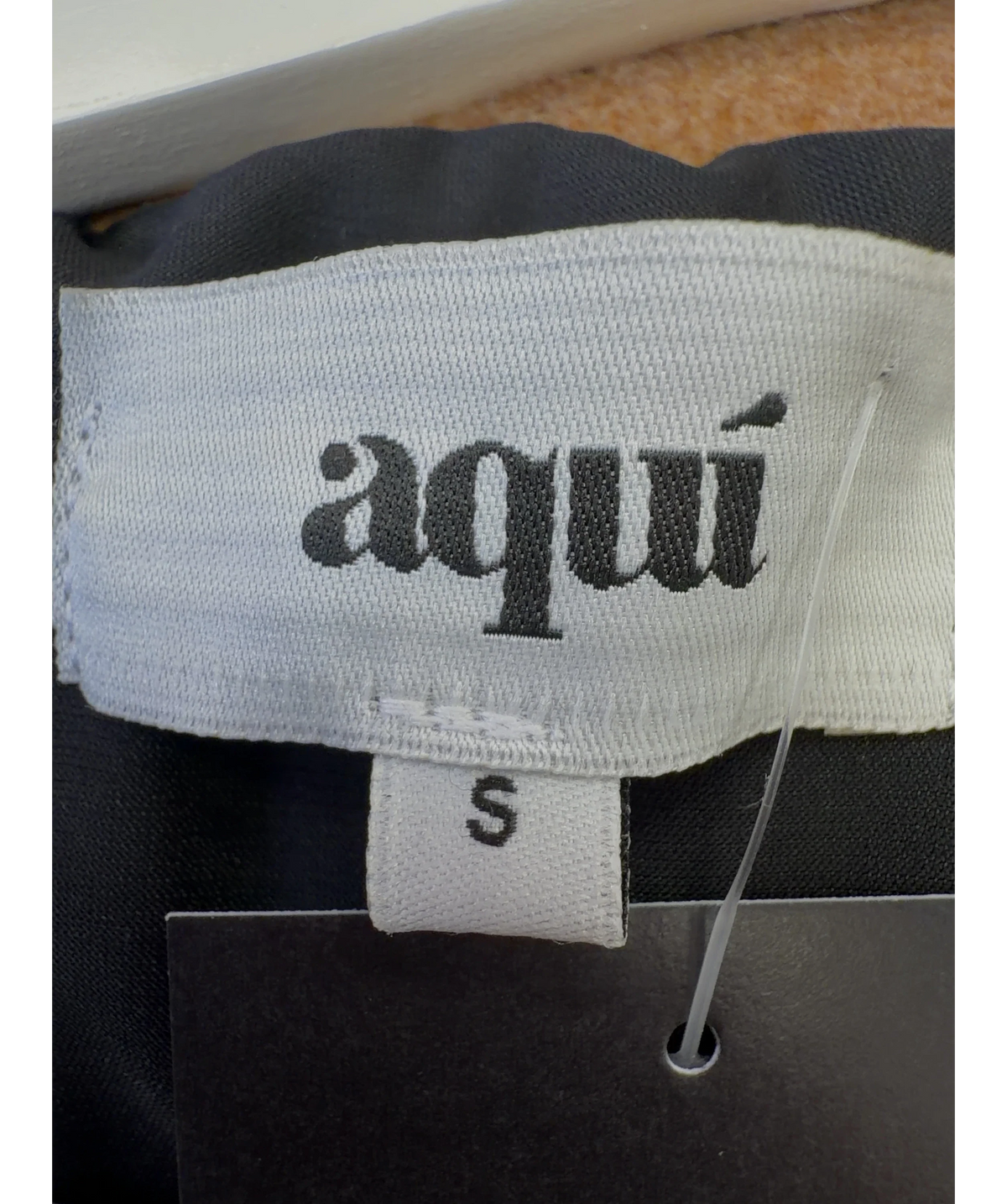 aqui tan color-block wrap coat, size UK S — detail