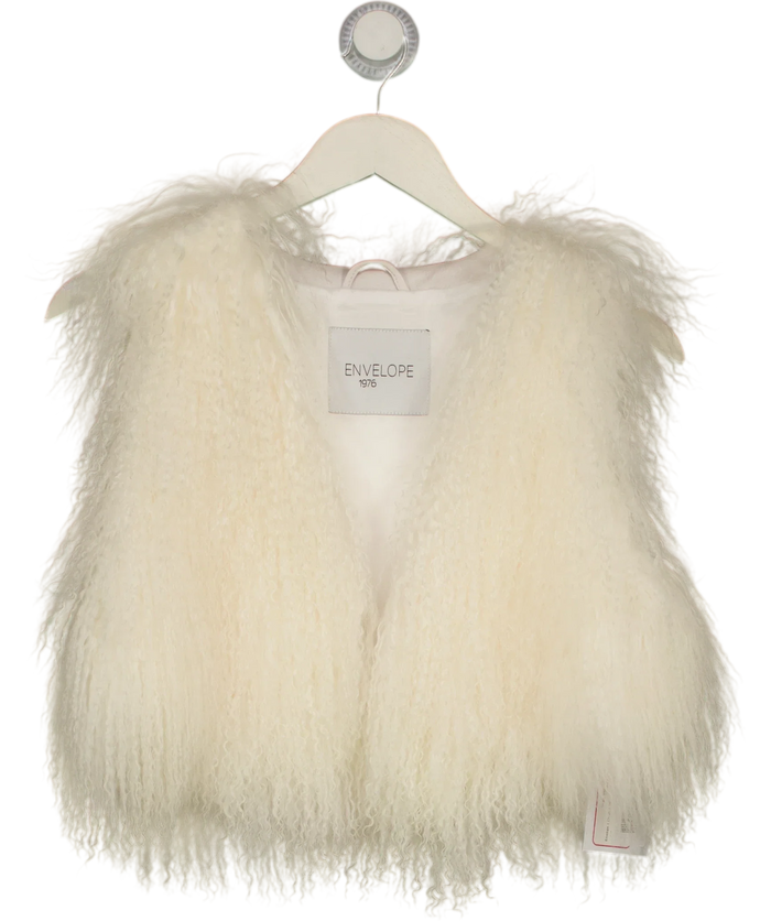ENVELOPE 1976 Vestlia Lamb Fur Waistcoat / Gilet Cream UK XS/S