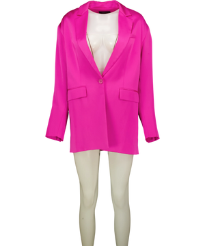 Karen Millen Satin Oversized Blazer Pink UK 6
