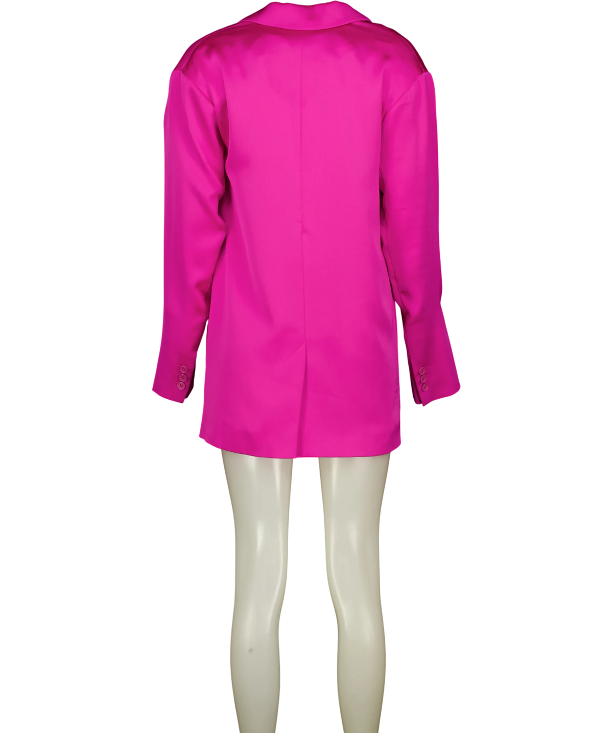 KAREN MILLEN Pink Satin Oversized Blazer, size UK 6 — back