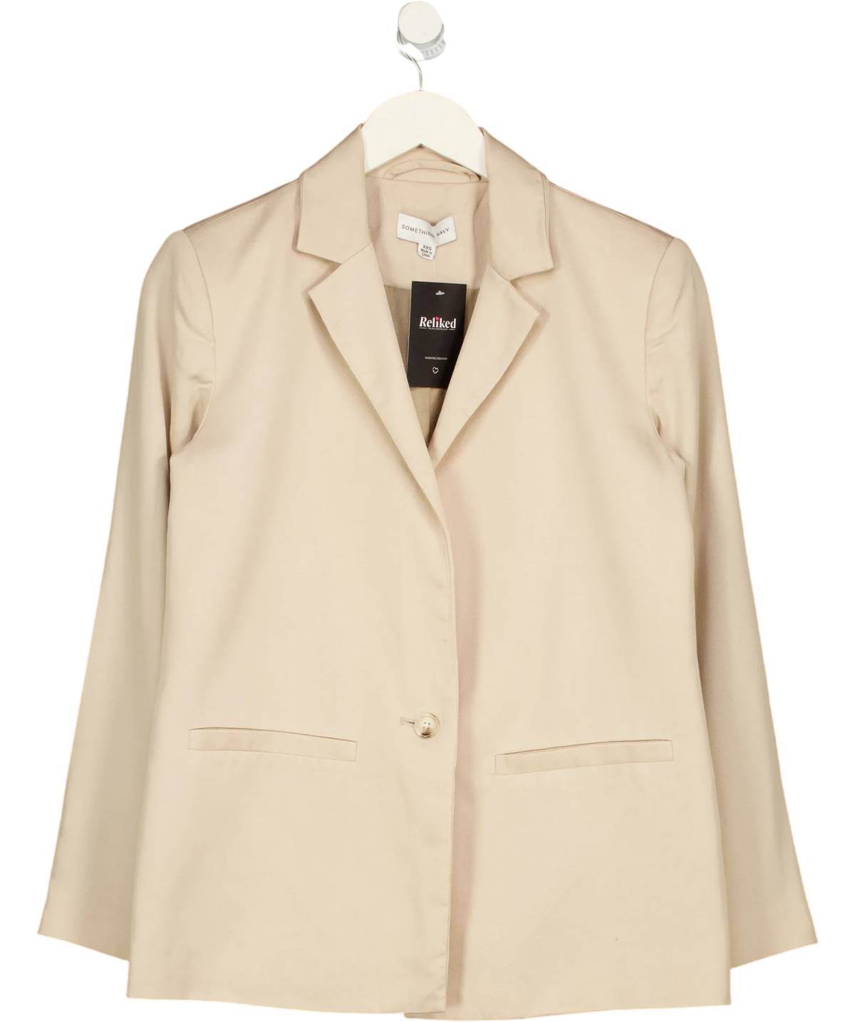 Something Navy Beige Something Delicate Blazer, size UK XXS — front