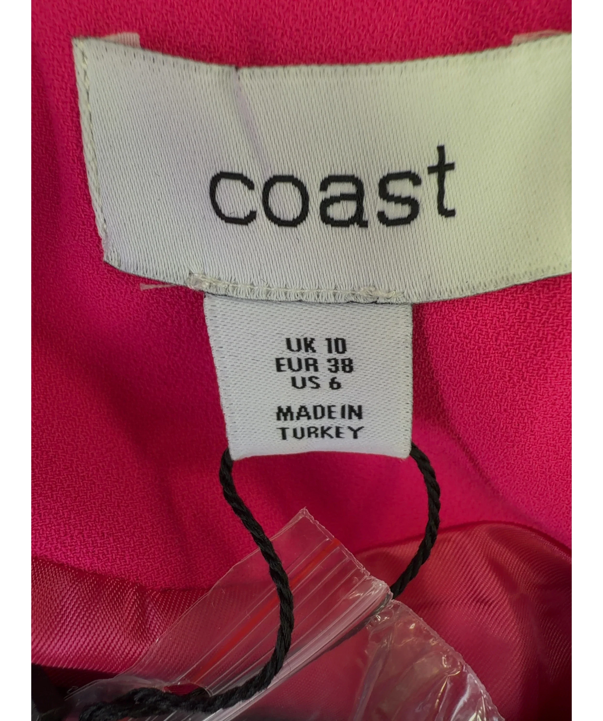 Coast Pink Waterfall Drape Wrap Blazer, size UK 10 — detail
